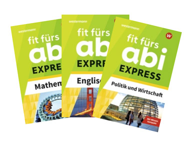 drei Buchtitel aus der Reihe Fit fürs Abi Express