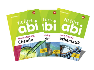 drei Buchtitel aus der Reihe Fit fürs Abi Klausurtraining