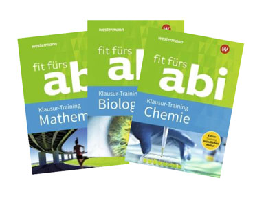 drei Buchtitel aus der Reihe Fit fürs Abi Klausurtraining